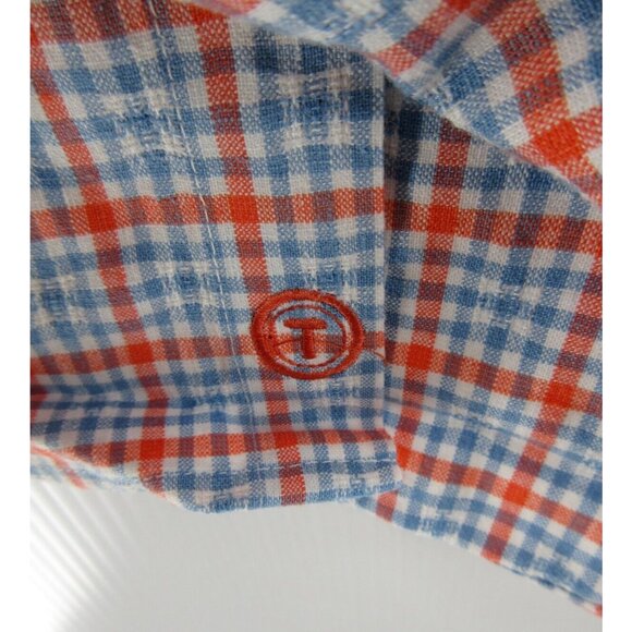 NEW Twillory Shirt Medium Untuckable Linen Blend Plaid Tailored Fit M - Picture 6 of 13